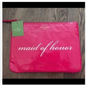 kate spade wedding belles gia maid of honor hot pink clutch pouch bag nwot